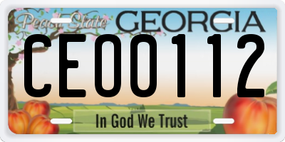 GA license plate CEO0112