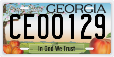 GA license plate CEO0129