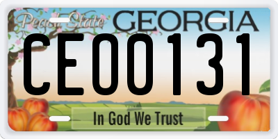 GA license plate CEO0131