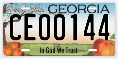 GA license plate CEO0144