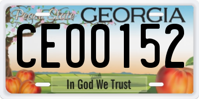 GA license plate CEO0152