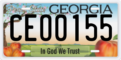GA license plate CEO0155