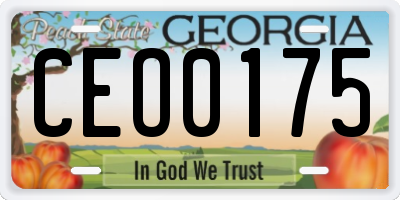 GA license plate CEO0175