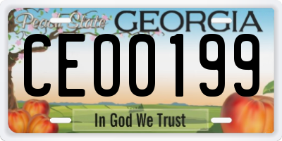 GA license plate CEO0199