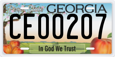 GA license plate CEO0207