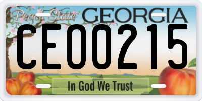 GA license plate CEO0215