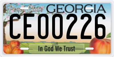 GA license plate CEO0226