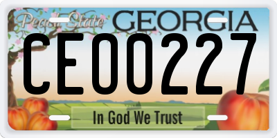 GA license plate CEO0227