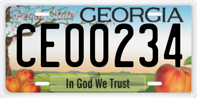 GA license plate CEO0234