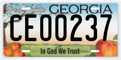 GA license plate CEO0237