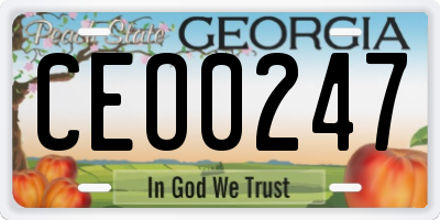 GA license plate CEO0247