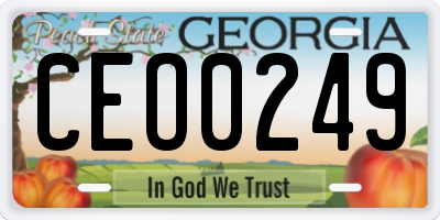GA license plate CEO0249