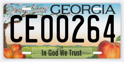 GA license plate CEO0264