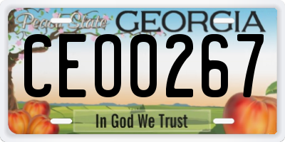 GA license plate CEO0267