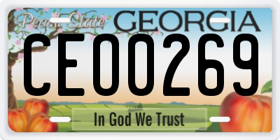 GA license plate CEO0269