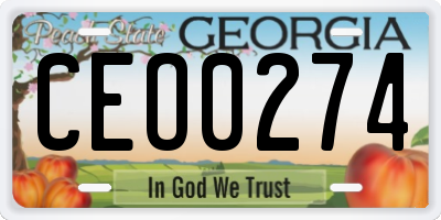 GA license plate CEO0274