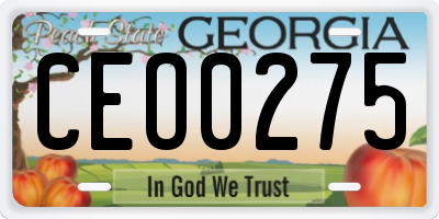 GA license plate CEO0275