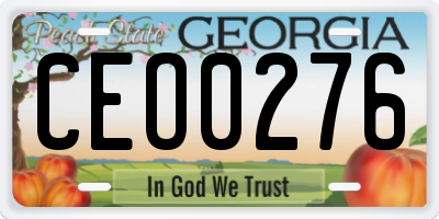 GA license plate CEO0276