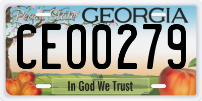 GA license plate CEO0279