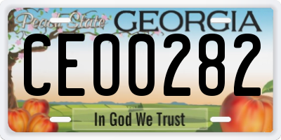 GA license plate CEO0282