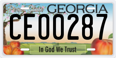 GA license plate CEO0287