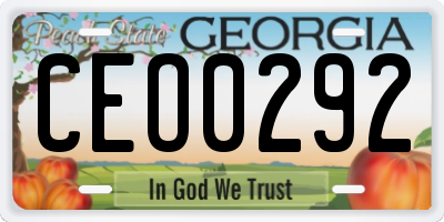 GA license plate CEO0292