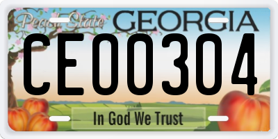 GA license plate CEO0304