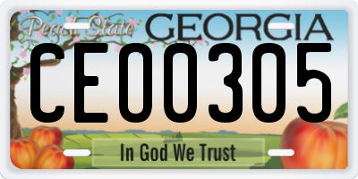 GA license plate CEO0305