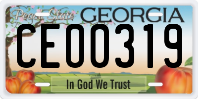 GA license plate CEO0319