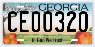 GA license plate CEO0320