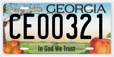 GA license plate CEO0321