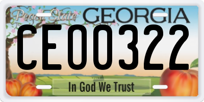 GA license plate CEO0322