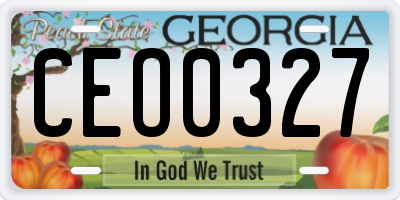GA license plate CEO0327