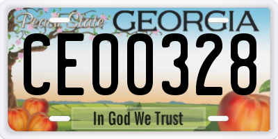 GA license plate CEO0328
