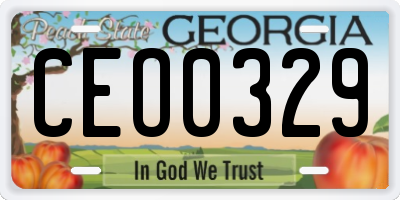 GA license plate CEO0329