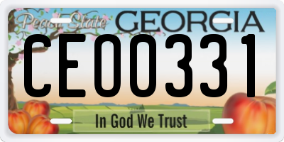 GA license plate CEO0331
