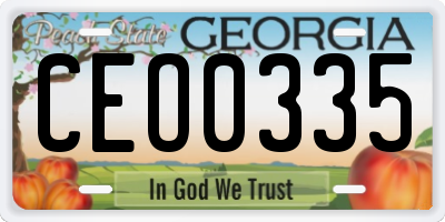 GA license plate CEO0335