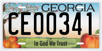 GA license plate CEO0341