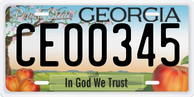 GA license plate CEO0345
