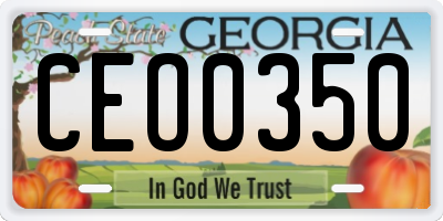 GA license plate CEO0350