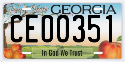 GA license plate CEO0351