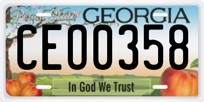 GA license plate CEO0358