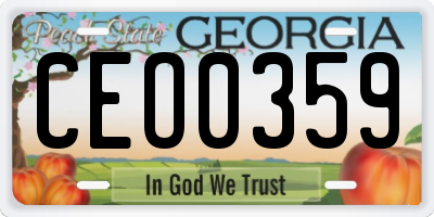 GA license plate CEO0359