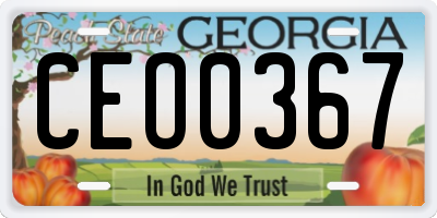 GA license plate CEO0367