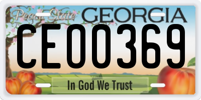 GA license plate CEO0369