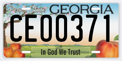 GA license plate CEO0371