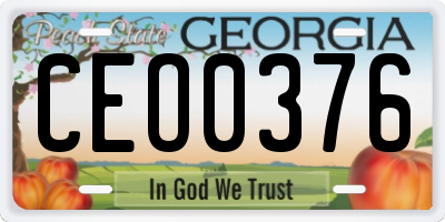 GA license plate CEO0376