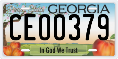 GA license plate CEO0379