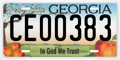 GA license plate CEO0383