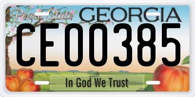 GA license plate CEO0385